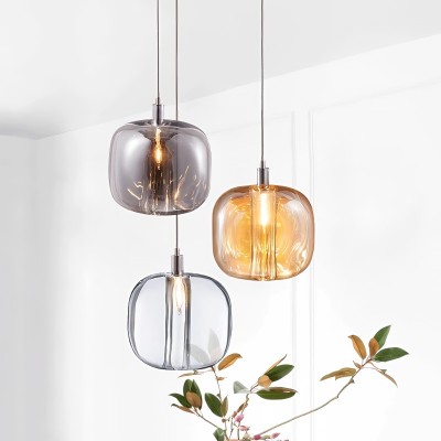 Cubie Chandelier Smoked Glass Globe Pendant Light for Kitchen Island