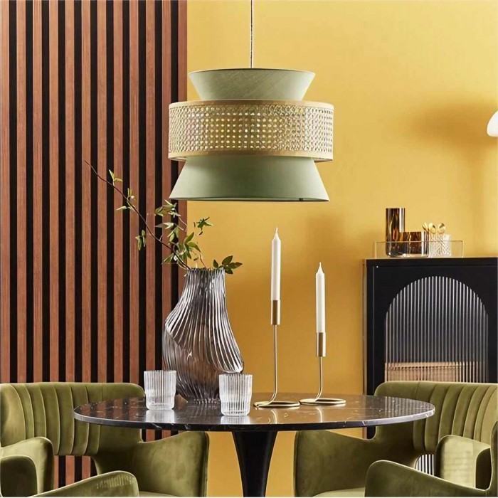 Rustic Ribbed Rattan Pendant Lamp