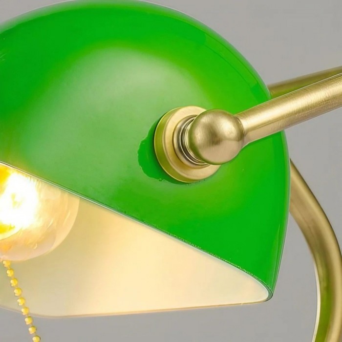 Vintage Green Bankers Table Lamp