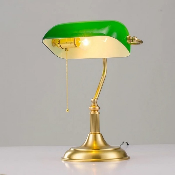 Vintage Green Bankers Table Lamp