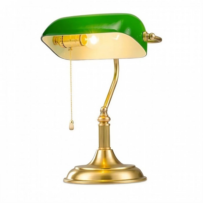 Vintage Green Bankers Table Lamp