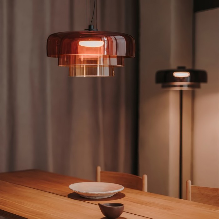 Modern Glass Orb Bowl shaped Pendant Lamp