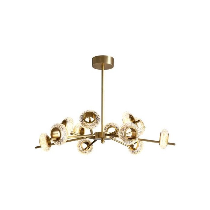 Led crystal chandelier brass