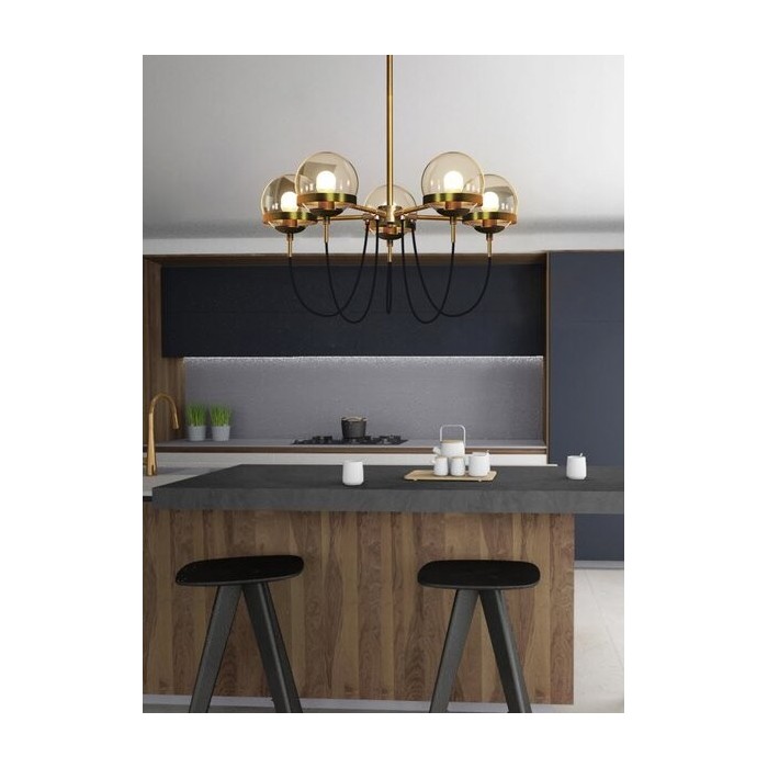 Glass ball chandelier