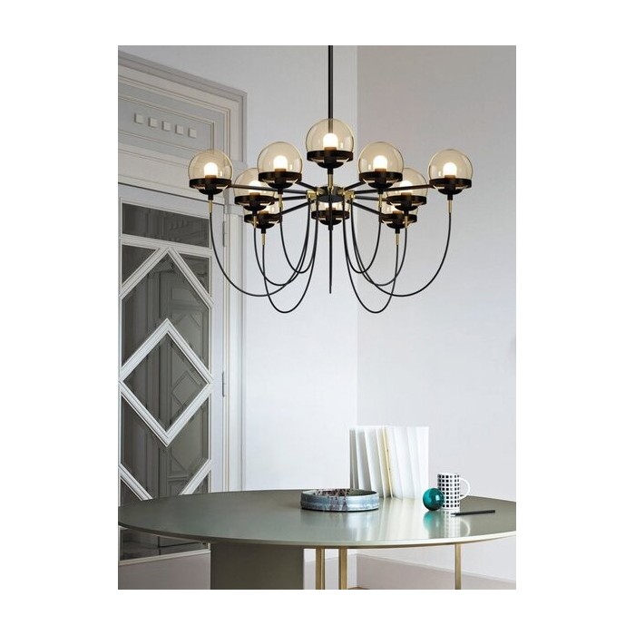 Glass ball chandelier