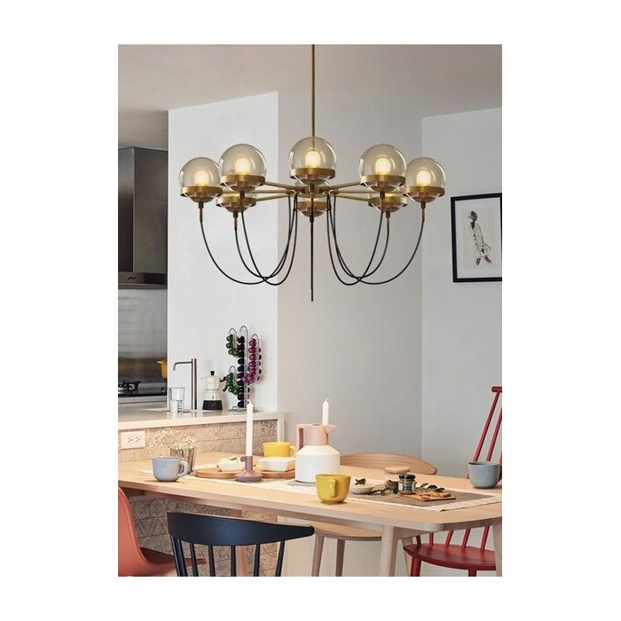 Glass ball chandelier