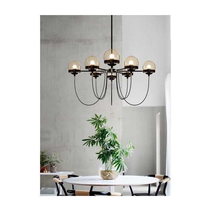 Glass ball chandelier