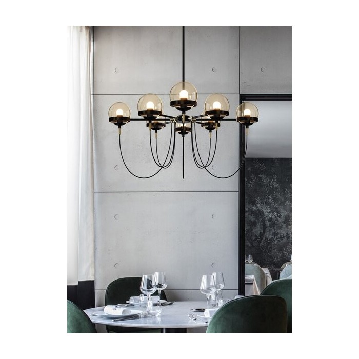 Glass ball chandelier